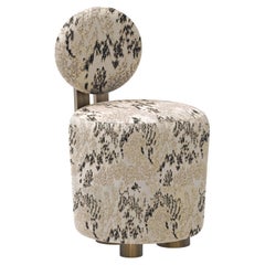 Mid-Century Modern Grand Chairs, drehbar, Messing, Jacquard, Greenapple