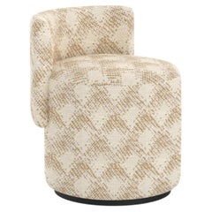 Mid-Century Modern Grand Pouf, MISIA Ivory Bouclette, Handmade by Greenapple