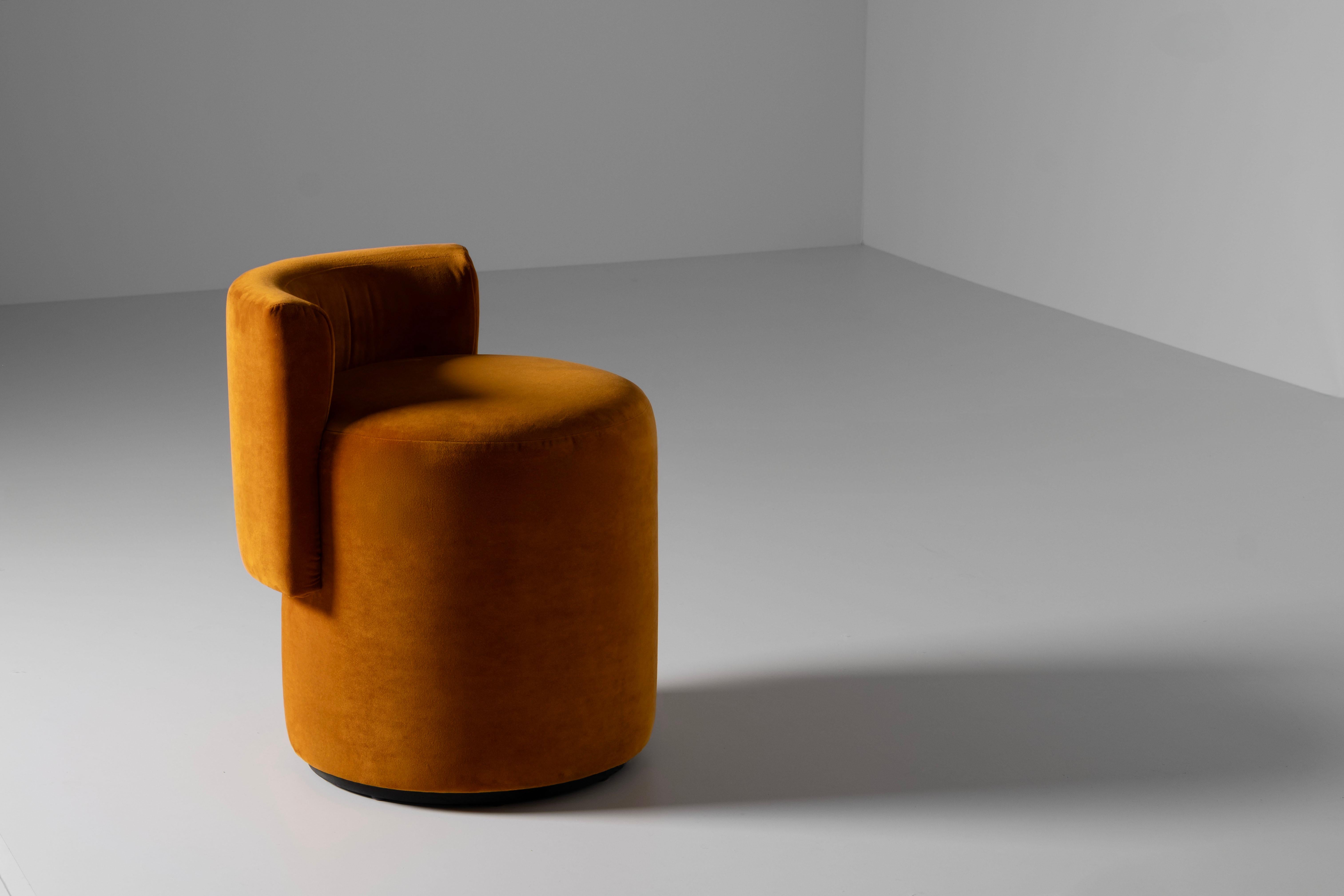 Mid-Century Modern Grand Pouf, Velvet, Oak, Handmade in Portugal by Greenapple For Sale 3