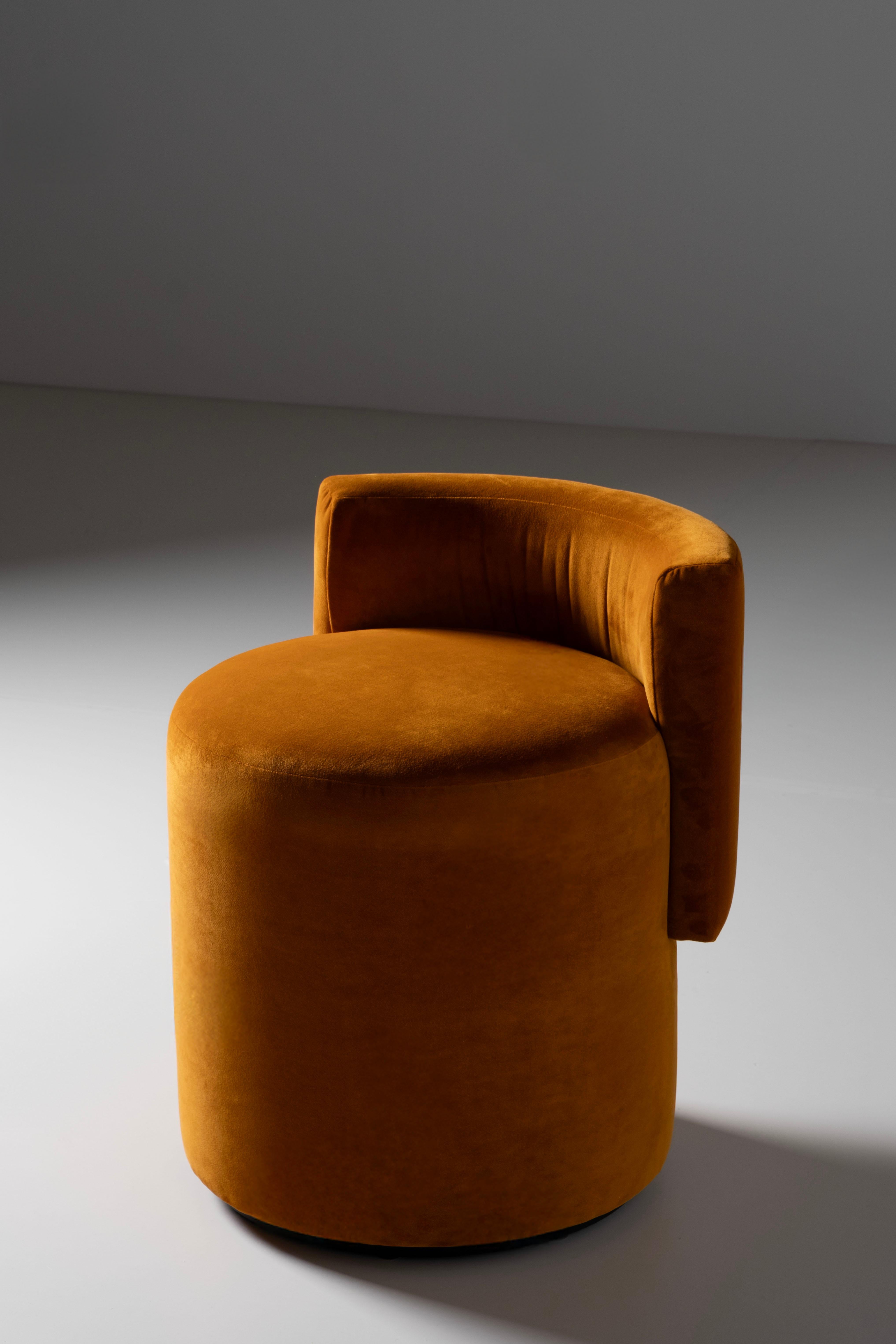 Mid-Century Modern Grand Pouf, Velvet, Oak, Handmade in Portugal by Greenapple For Sale 4
