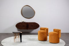 Mid-Century Modern Grand Pouf, Velvet, Oak, Handmade in Portugal by Greenapple