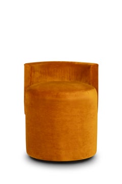 Mid-Century Modern Grand Pouf, Velvet, Oak, Handmade in Portugal by Greenapple