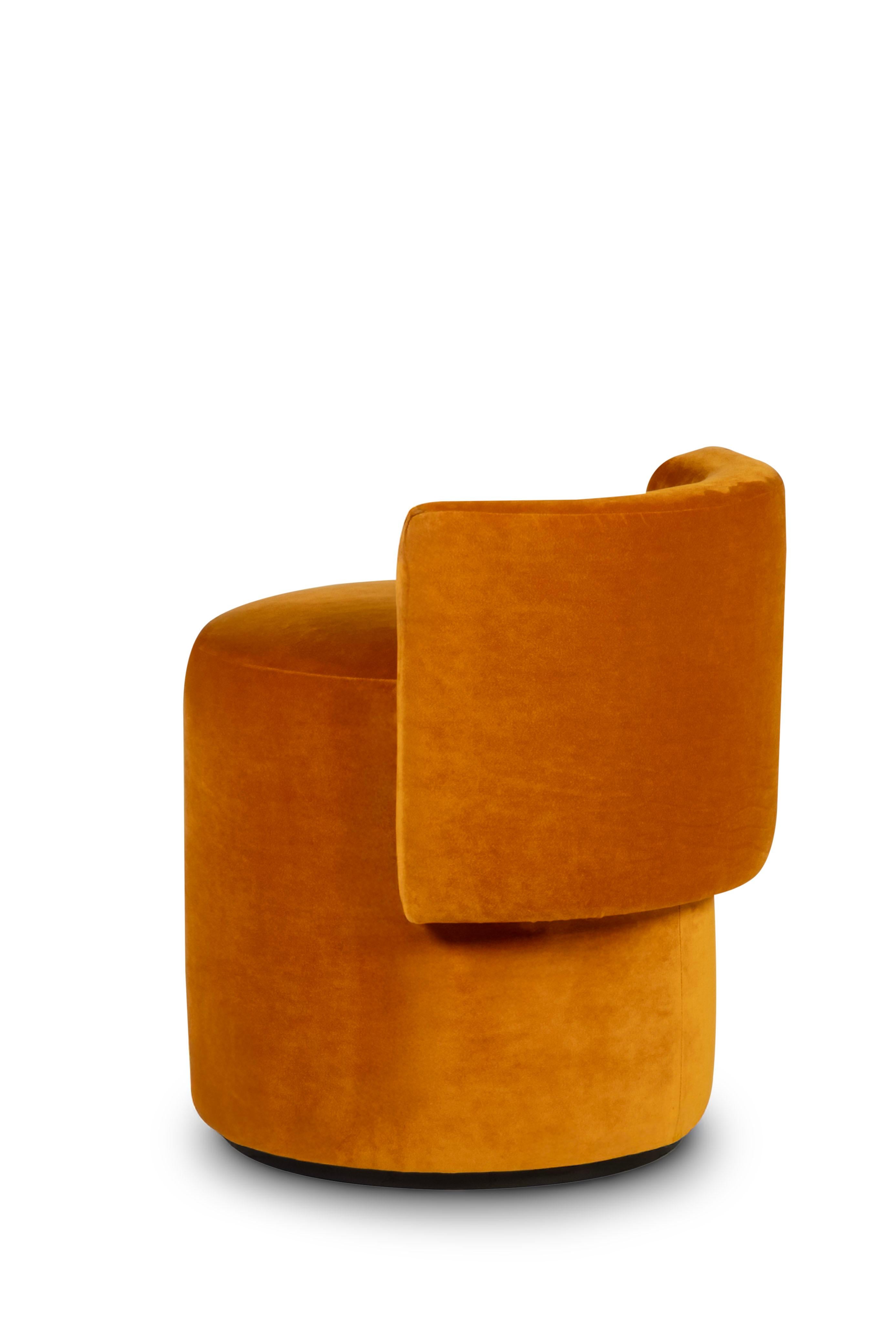Contemporary Mid-Century Modern Grand Pouf, Velvet, Oak, Handmade in Portugal by Greenapple For Sale