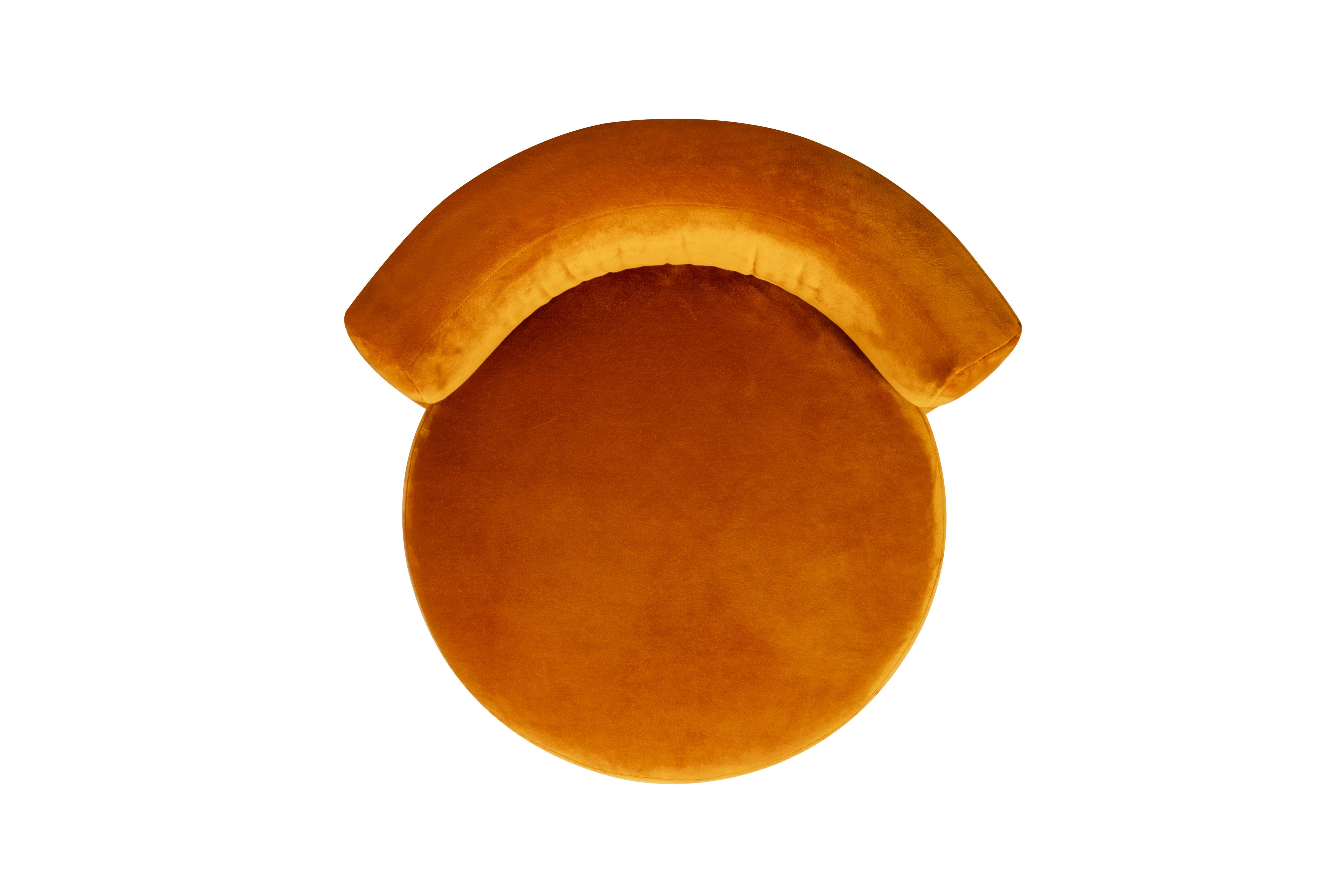 Brass Mid-Century Modern Grand Pouf, Velvet, Oak, Handmade in Portugal by Greenapple For Sale