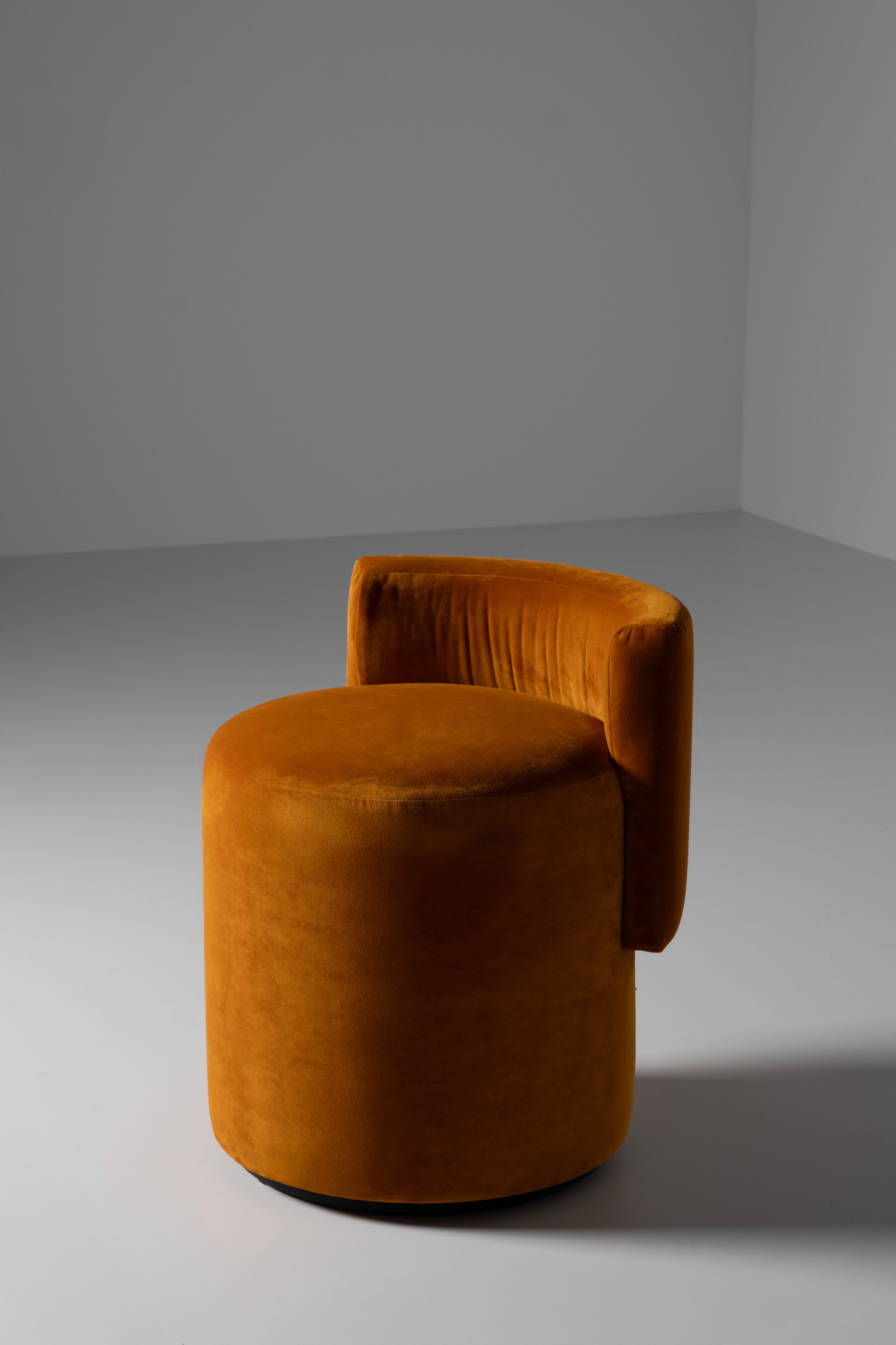 Mid-Century Modern Grand Pouf, Velvet, Oak, Handmade in Portugal by Greenapple For Sale 1
