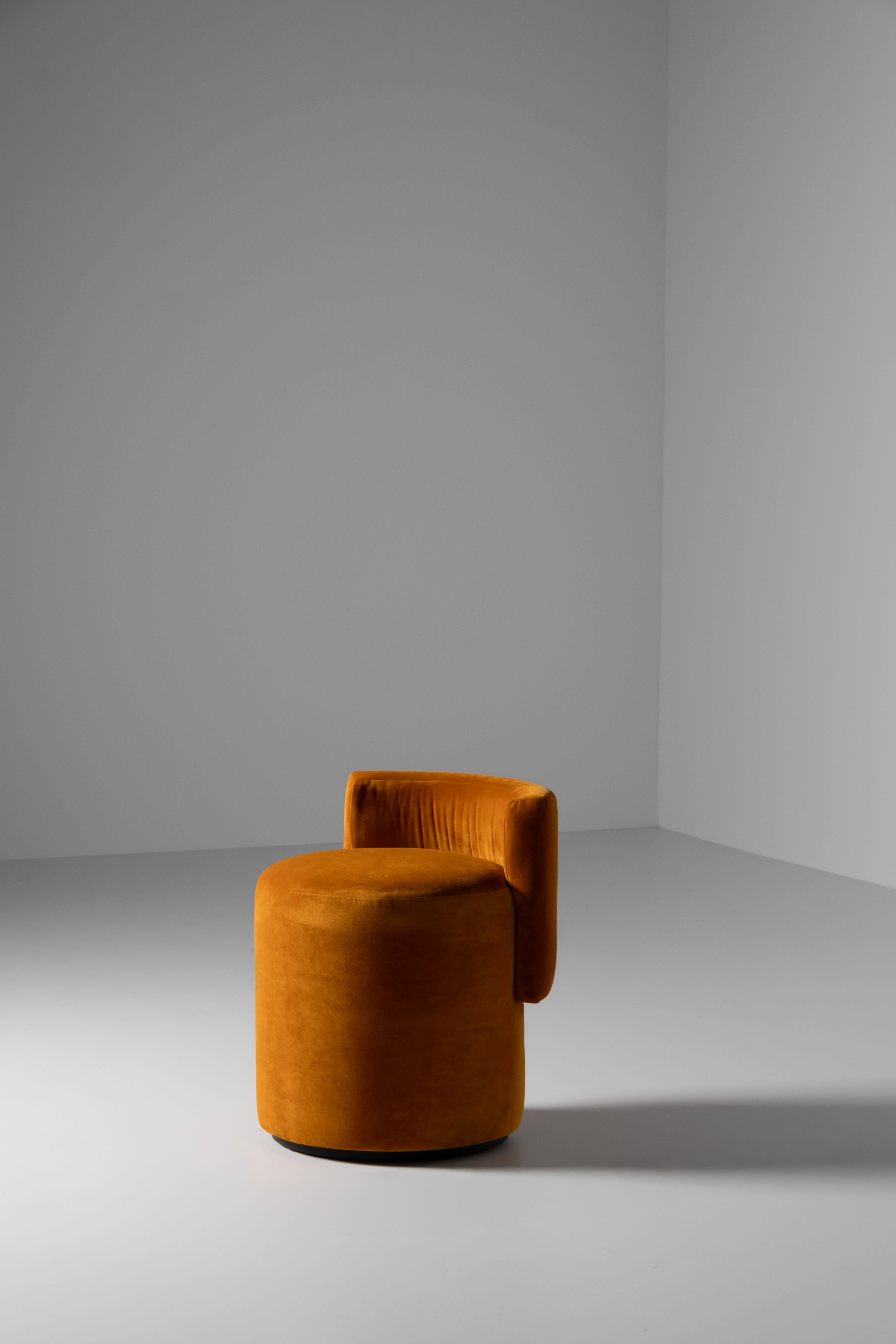 Mid-Century Modern Grand Pouf, Velvet, Oak, Handmade in Portugal by Greenapple For Sale 2