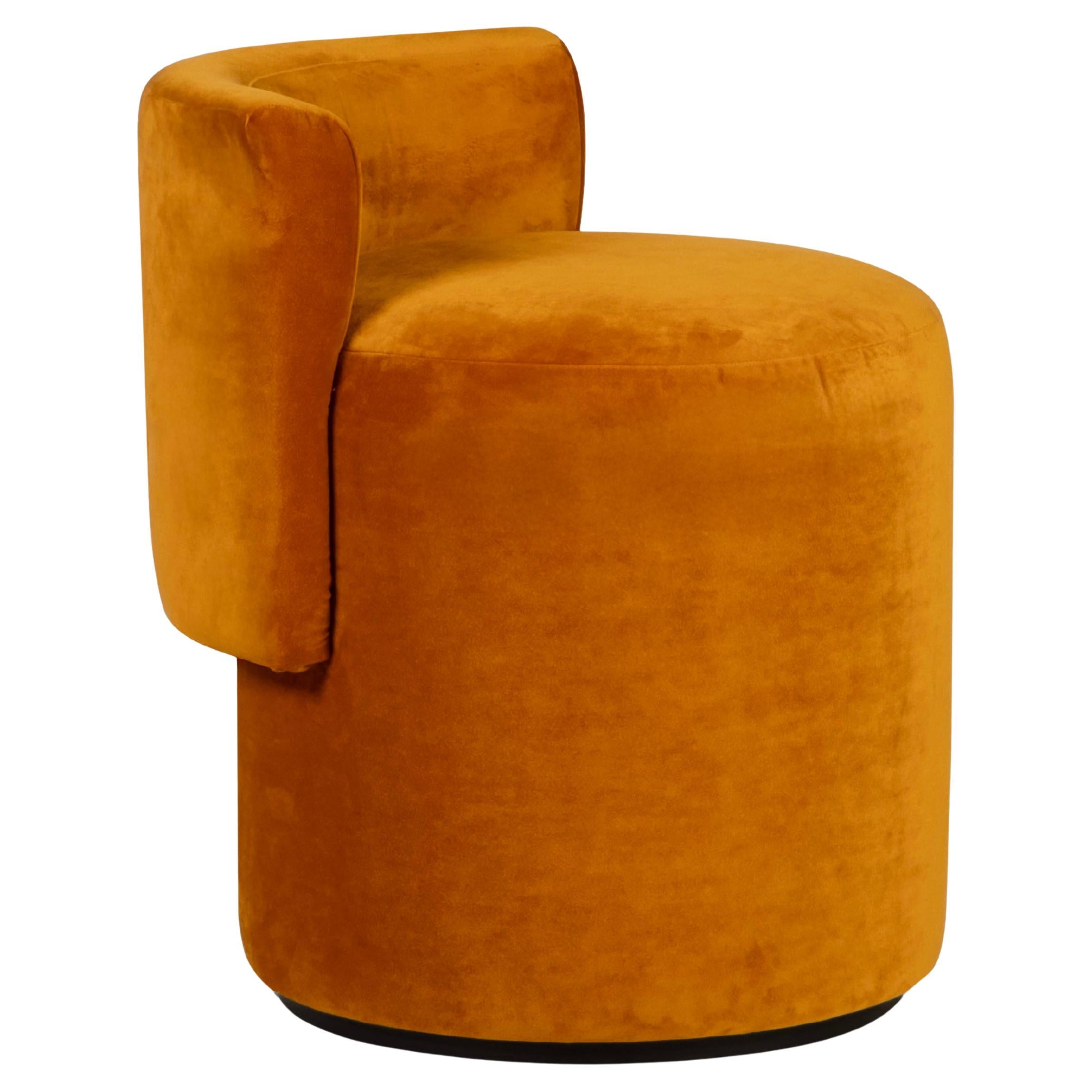 Mid-Century Modern Grand Pouf, Velvet, Oak, Handmade in Portugal by Greenapple For Sale