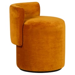 Grand Pouf moderno di metà secolo, in velluto, Oak, fatto a mano in Portogallo da Greenapple