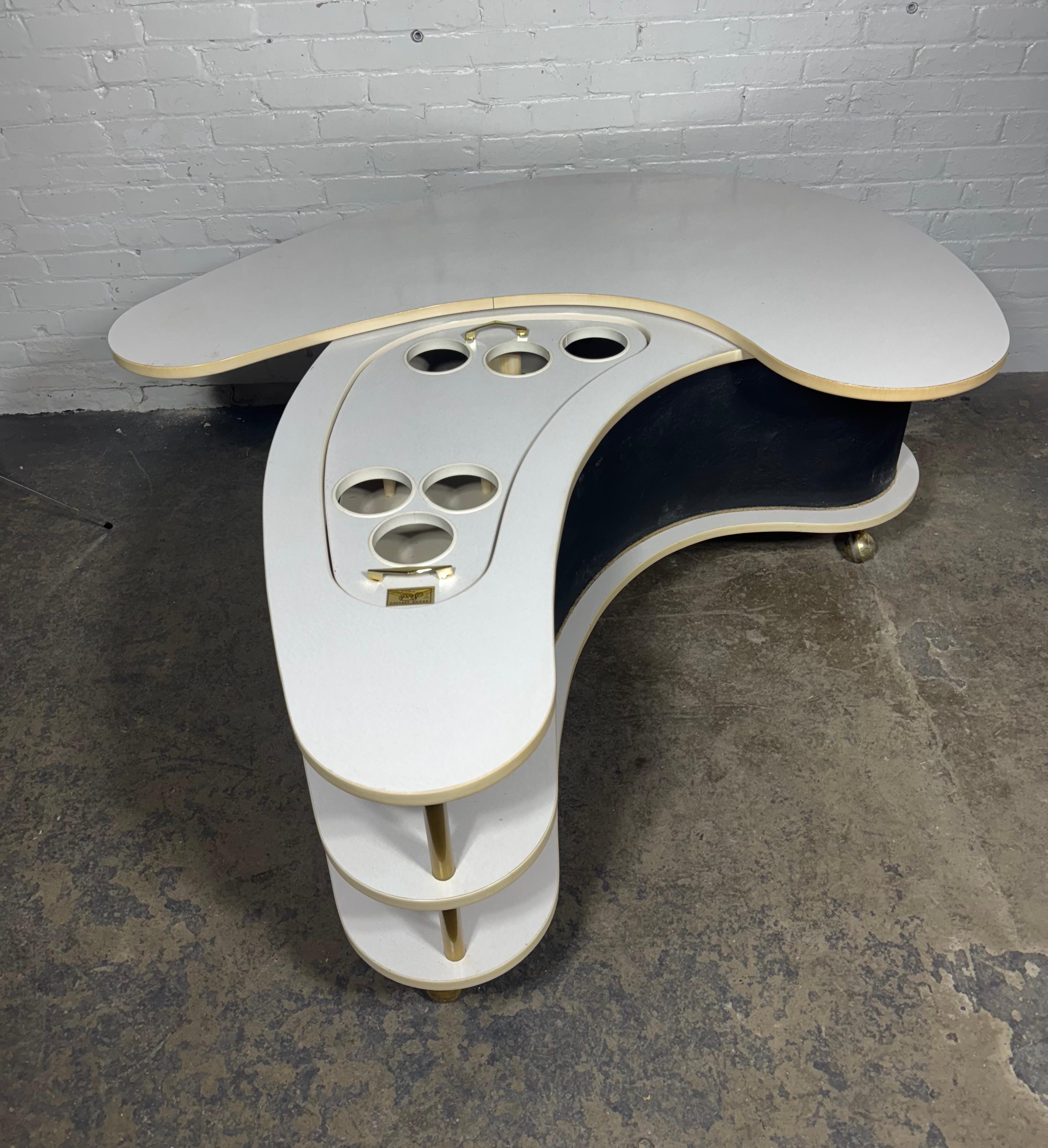 Mid Century modern - Grand Server boomerang bar /table 1960s, NYC Worlds Fair en venta 2