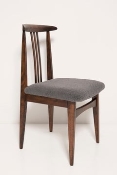 Mid-Century Modern Gray Boucle Chair, Designed by M. Zielinski, Europe, 1960s