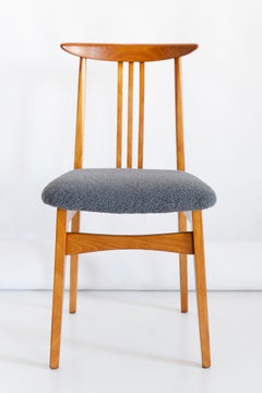 Mid-Century Modern Gray Boucle Chair, Designed by M. Zielinski, Europe, 1960s