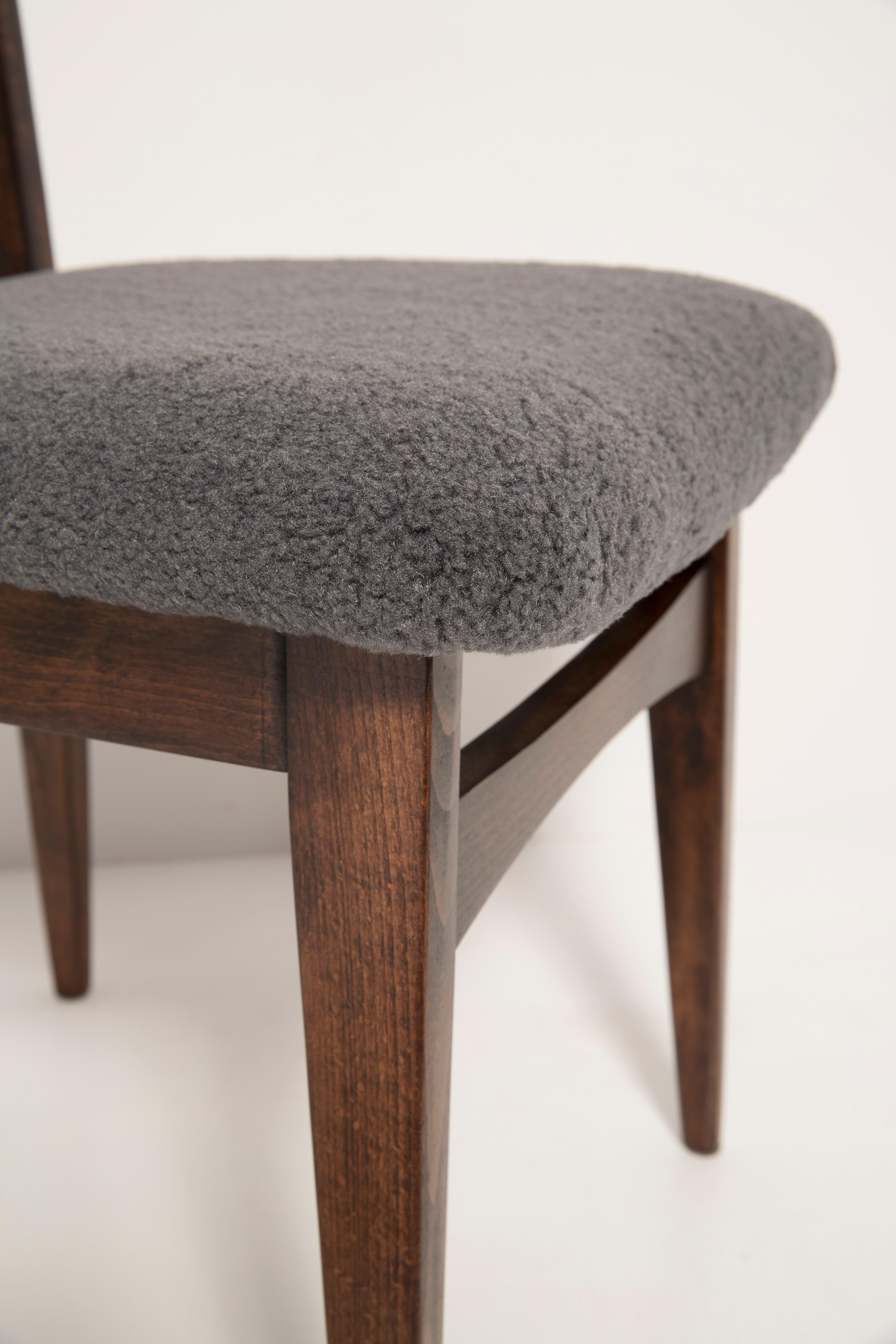 Fatto a mano Sedia Boucle grigia moderna di metà secolo, Design M. Zielinski, Europa, anni '60 in vendita