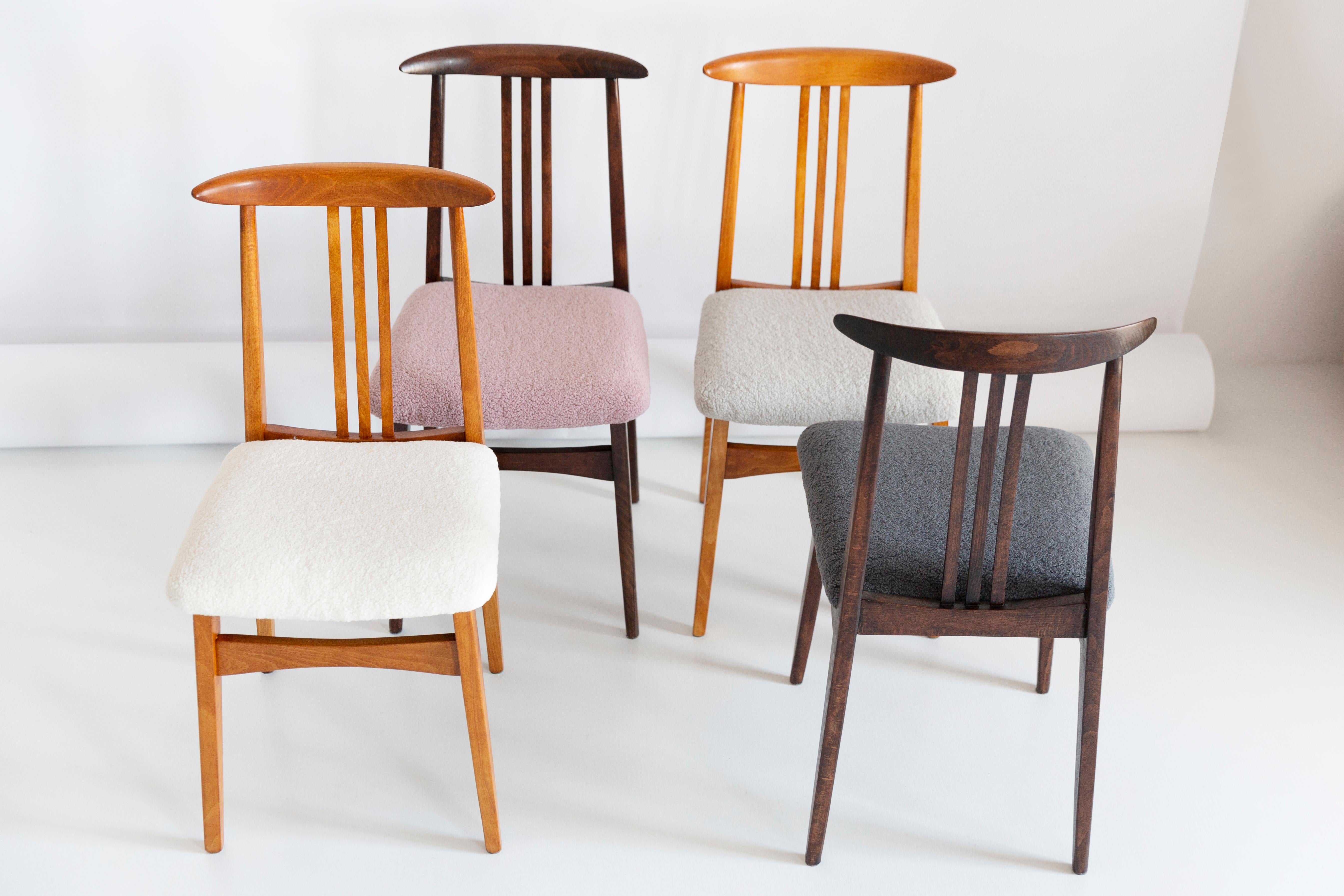 Sedia Boucle grigia moderna di metà secolo, Design M. Zielinski, Europa, anni '60 In condizioni ottime in vendita a 05-080 Hornowek, PL
