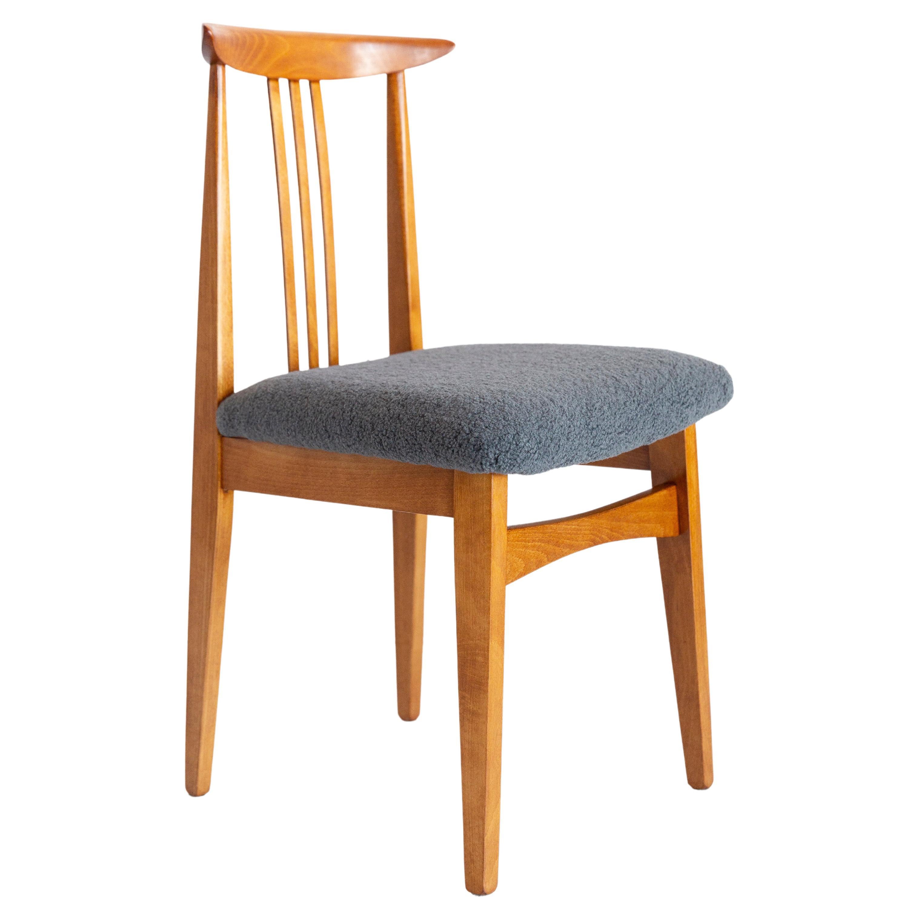 Mid-Century Modern Gray Boucle Chair, Designed by M. Zielinski, Europe, 1960s