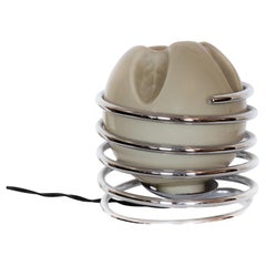 Mid Century Modern Gray Glass Table Lamp, 20th Century