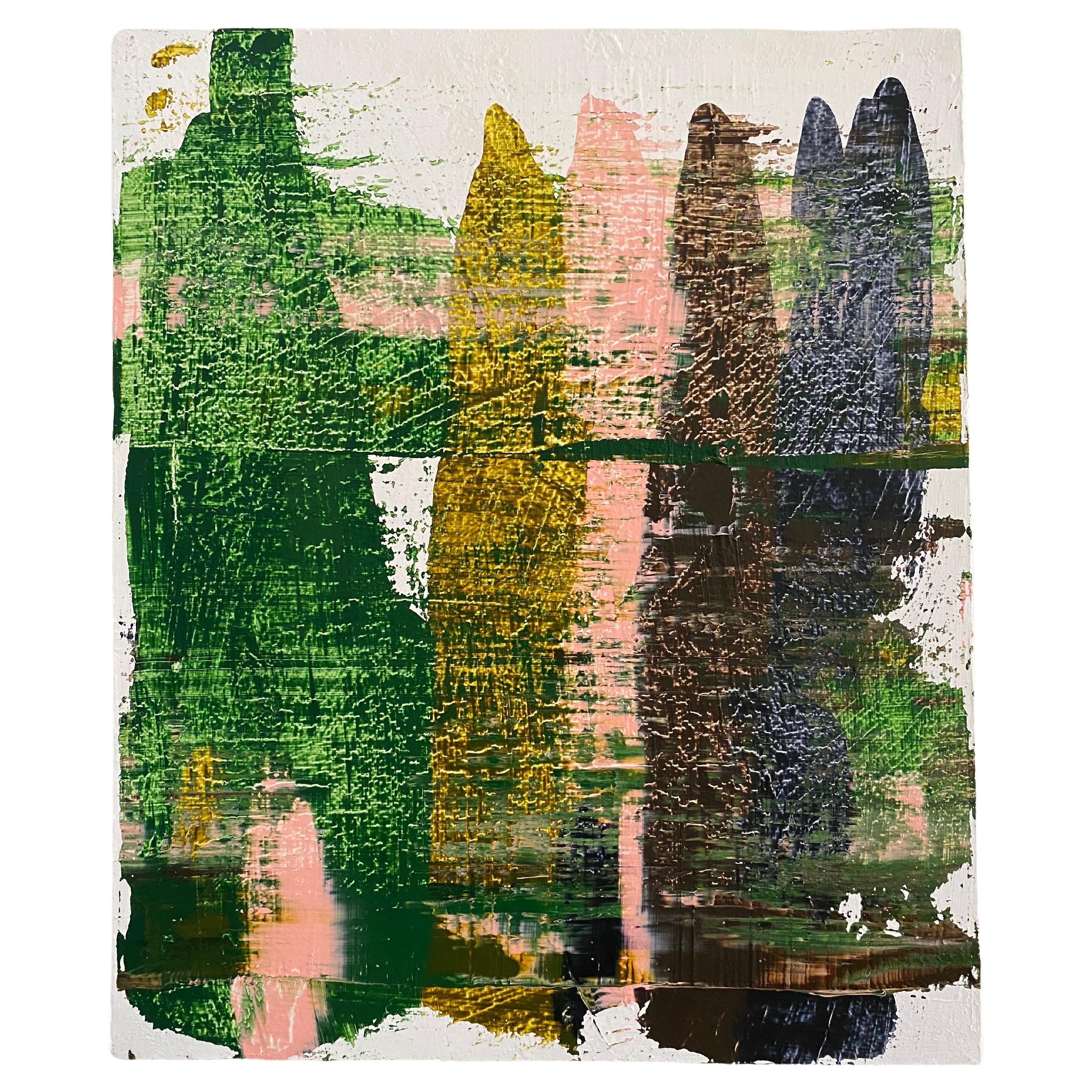 Pintura abstracta contemporánea de mediados de siglo al estilo de Gerhard Richter