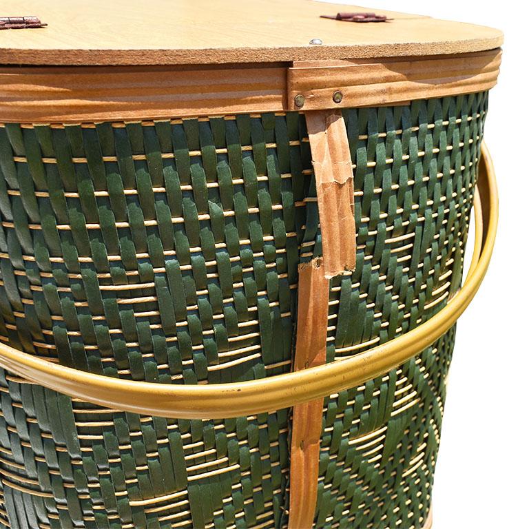 vintage green picnic basket