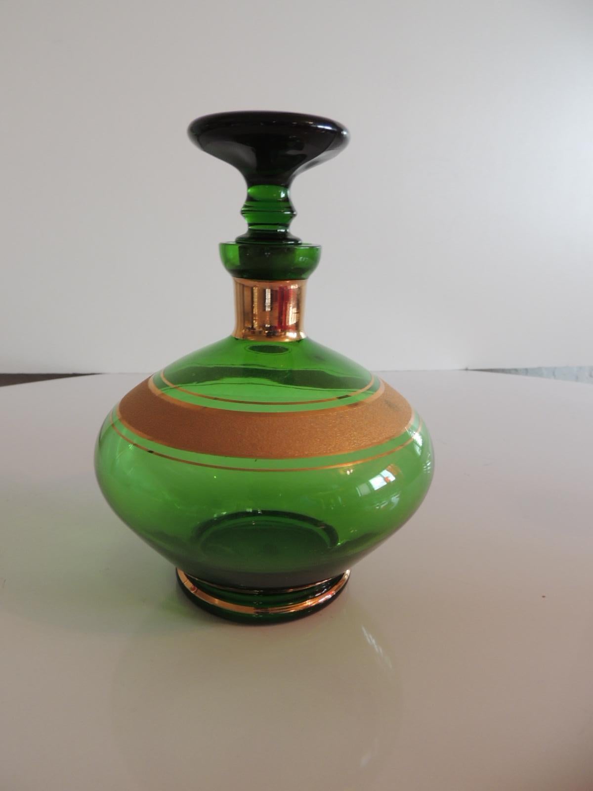 vintage green decanter