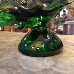 1970s Mid-Century Modern Green and Red Murano Glass Shark