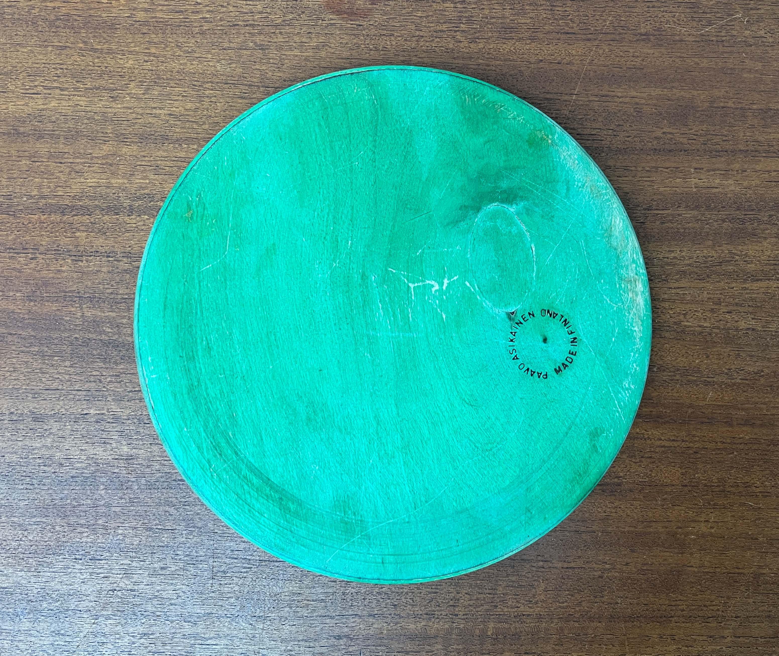 Ciotola verde moderna di metà secolo in legno di Paavo Asikainen, Finlandia, anni '60 in vendita 5