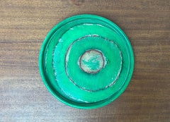 Ciotola verde moderna di metà secolo in legno di Paavo Asikainen, Finlandia, anni '60