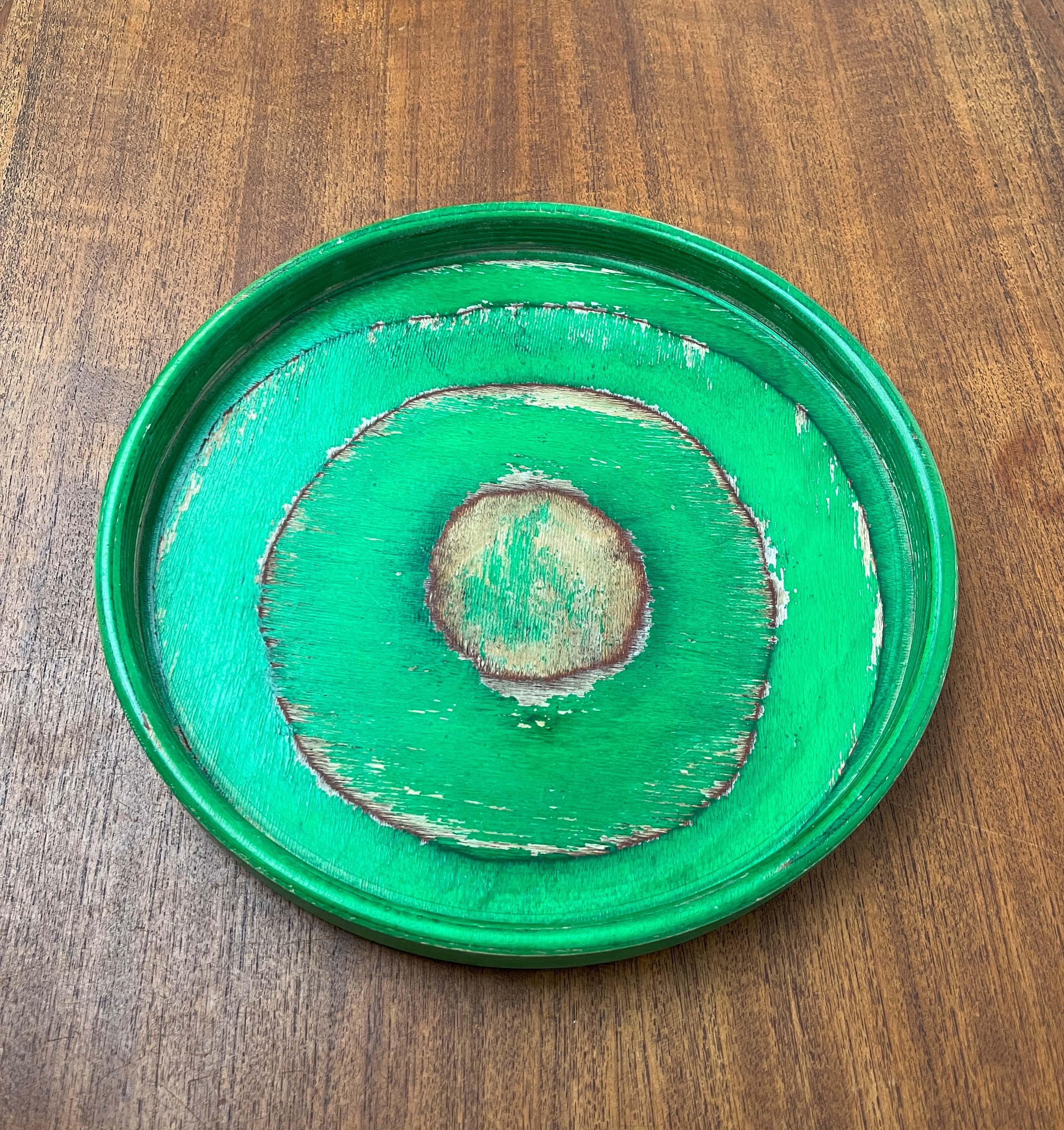 Finlandese Ciotola verde moderna di metà secolo in legno di Paavo Asikainen, Finlandia, anni '60 in vendita