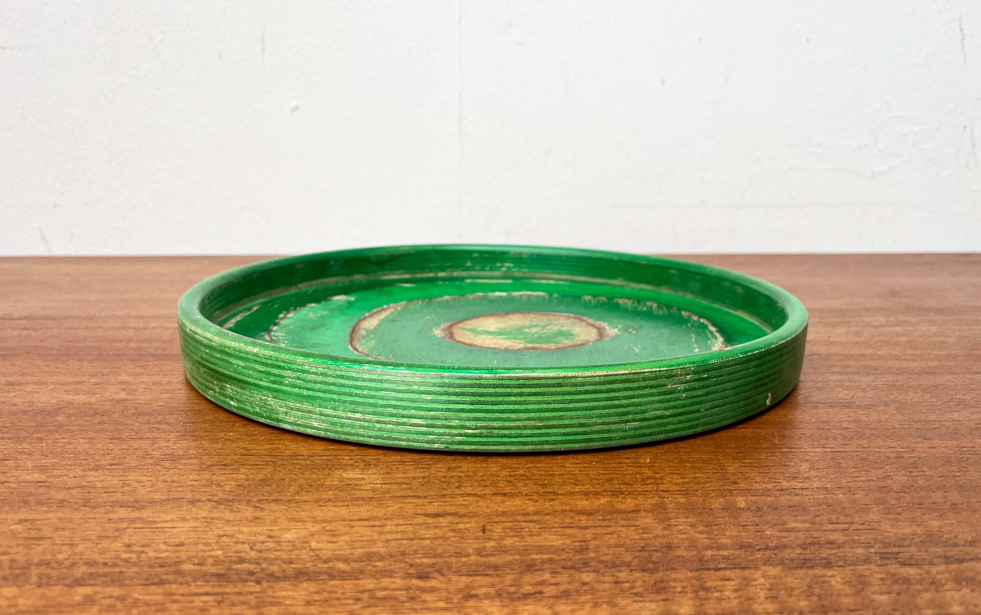 Legno Ciotola verde moderna di metà secolo in legno di Paavo Asikainen, Finlandia, anni '60 in vendita