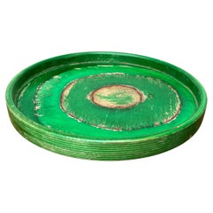 Mid-Century Modern Green Bowl in Wood from Paavo Asikainen, Finland, 1960s