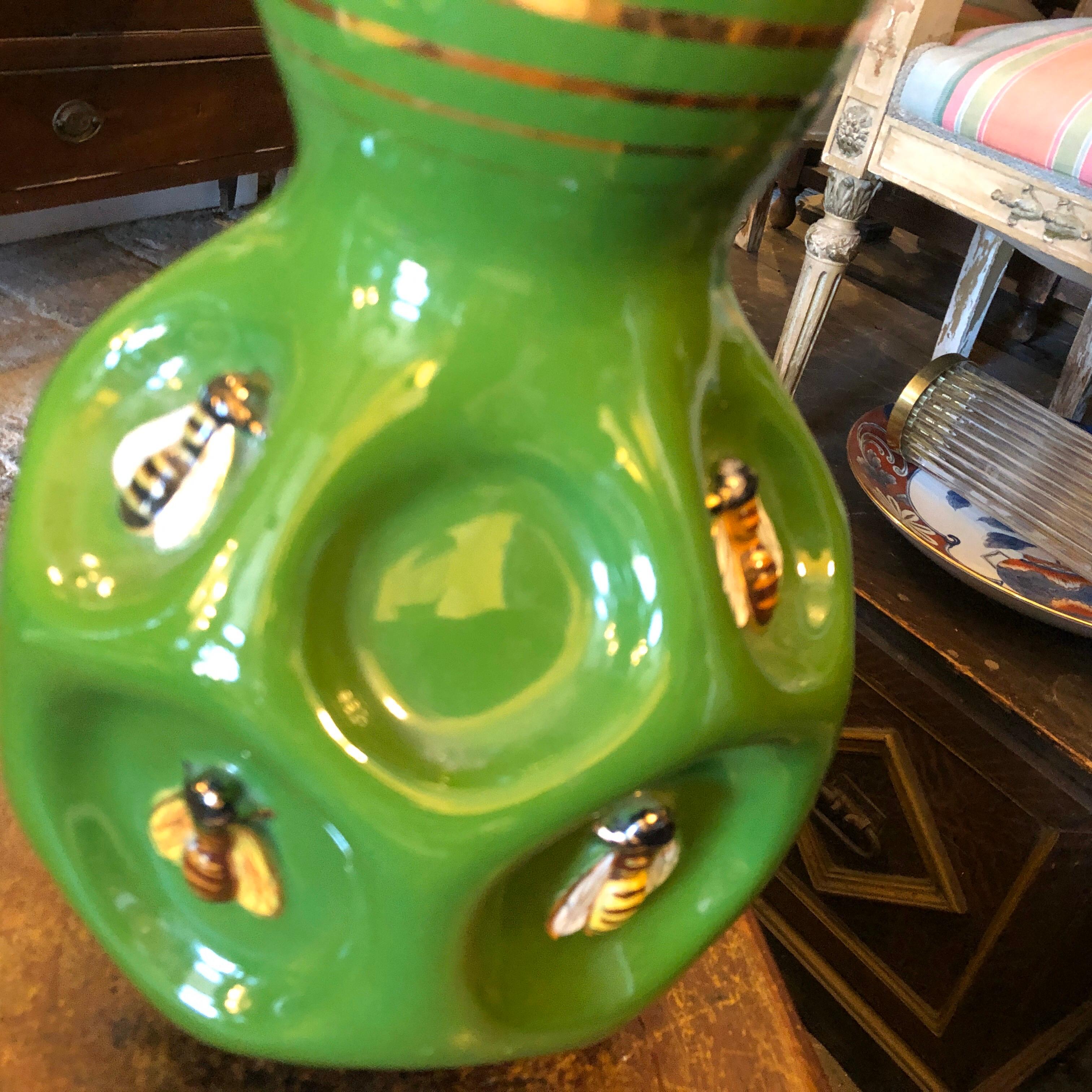 Mid-Century Modern Green Ceramic Italian Vase by San Polo, circa 1960 5