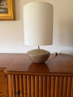 Mid-century modern green ceramic lamp base, Alain di Bin France 1960s