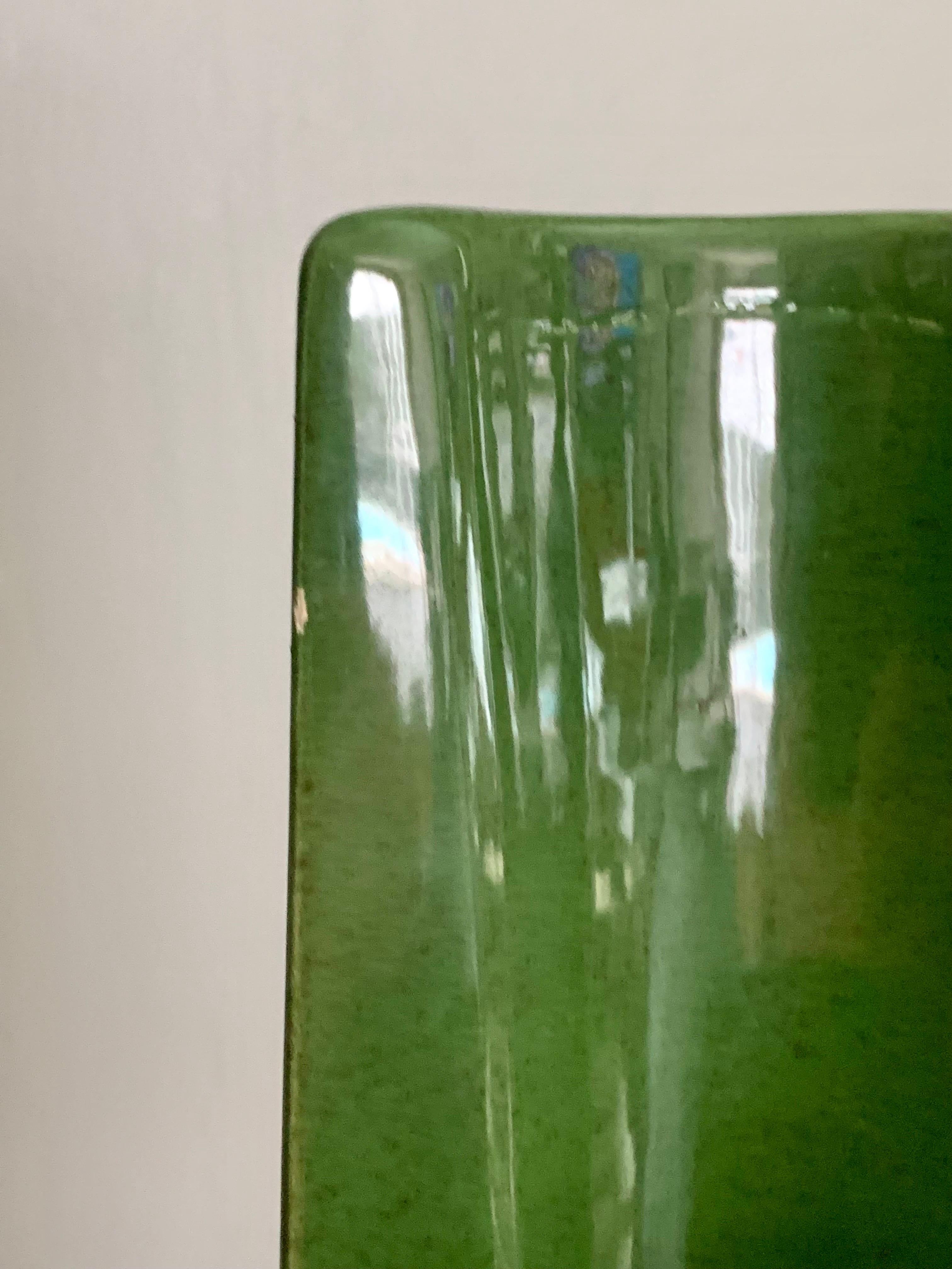 Mid-Century Modern Green Ceramic Table Lamps, Circa 1950s In Good Condition For Sale In Boynton Beach, FL