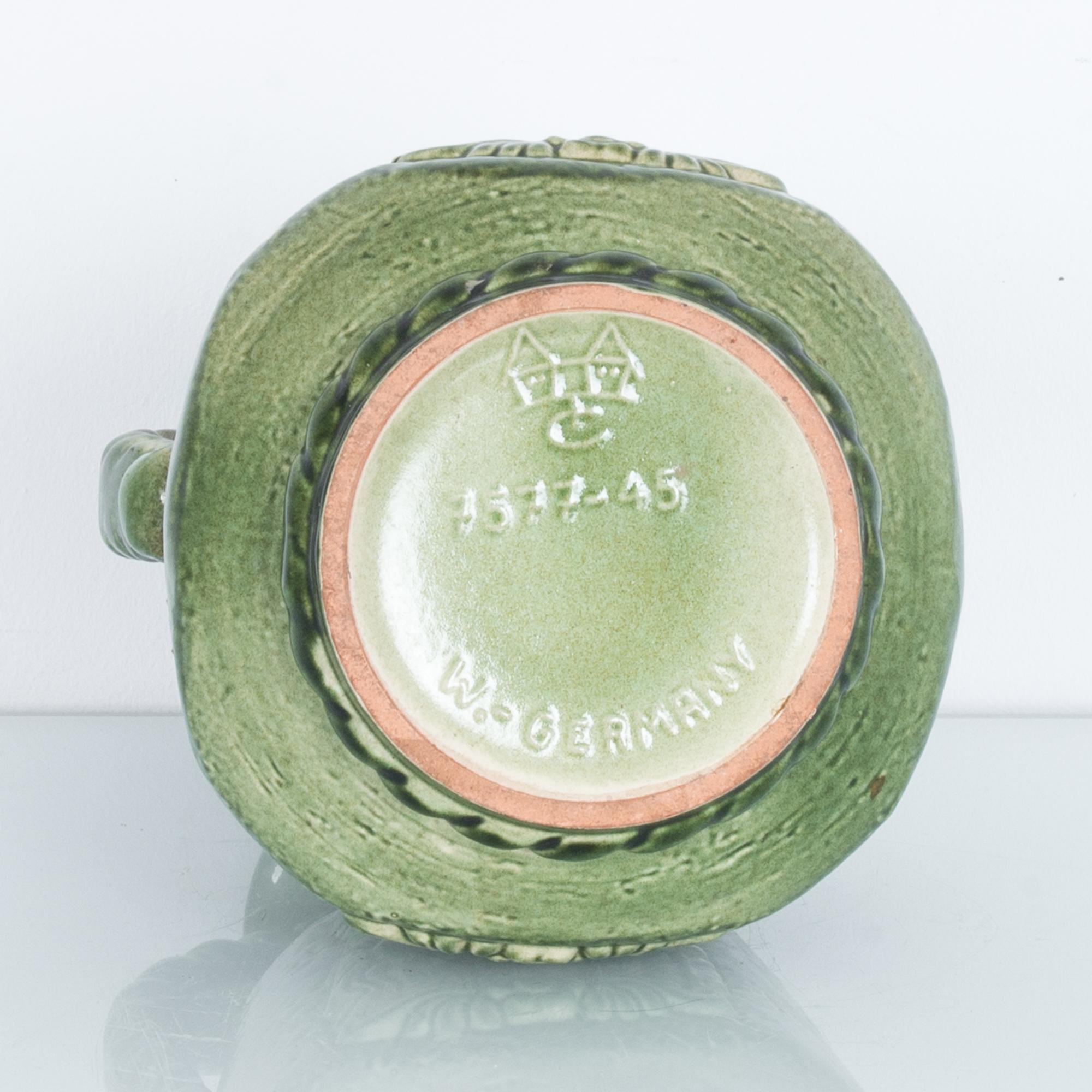 German Mid-Century Modern Green Ceramic Vase