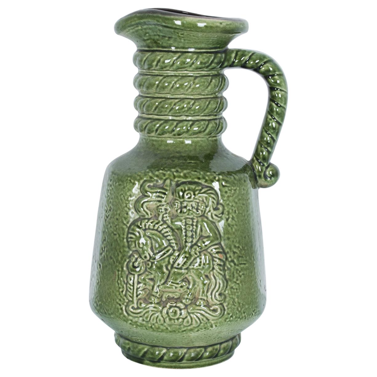 Mid-Century Modern Green Ceramic Vase