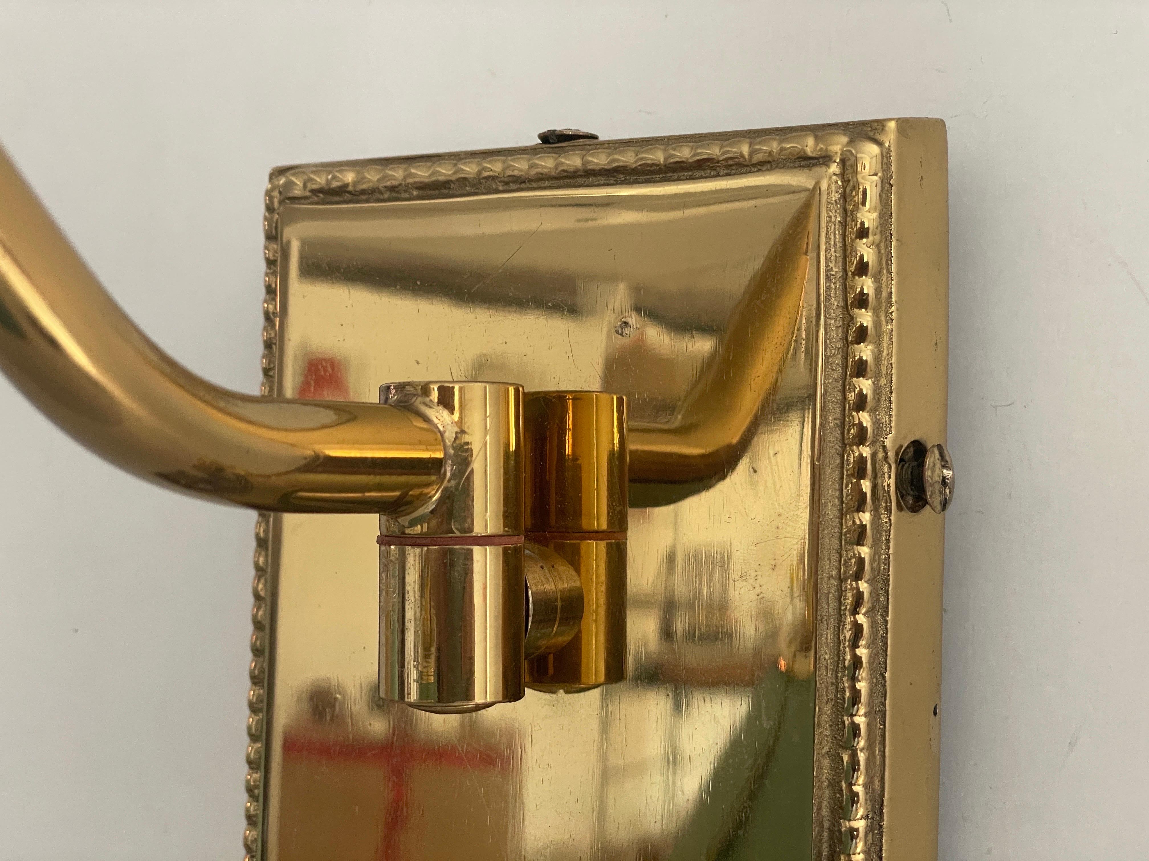 Ottone Scontrino singolo in ottone e paralume in tessuto verde, 1960, Italia in vendita