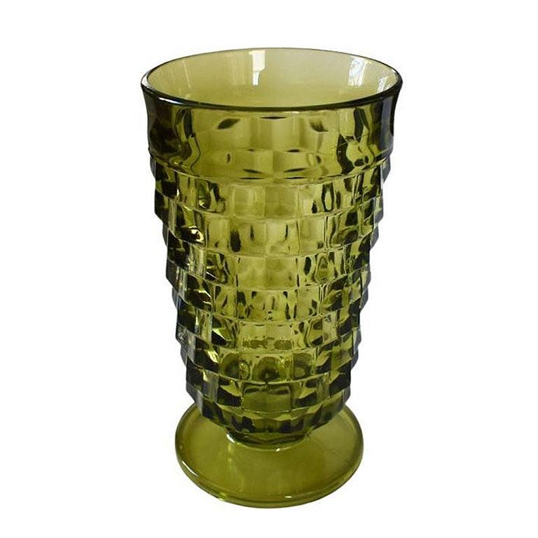 Libby Glass, Dining, Libby Facets Green Mcm Octagon Tall Glasses Set Of 4