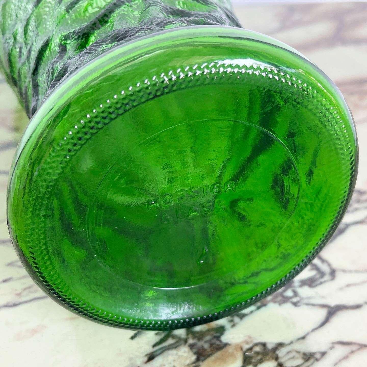 American Mid Century Modern Green Glass Vase by Hoosier