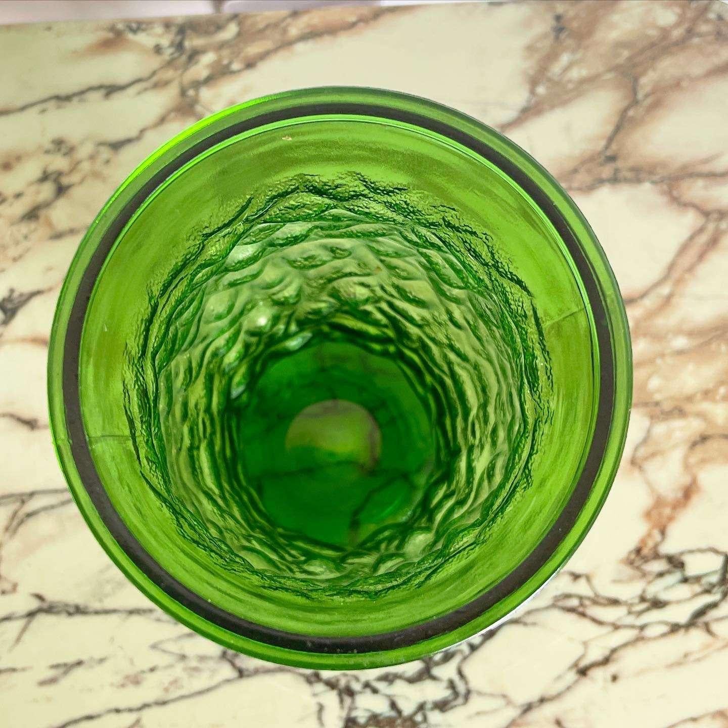 Mid-20th Century Mid Century Modern Green Glass Vase by Hoosier