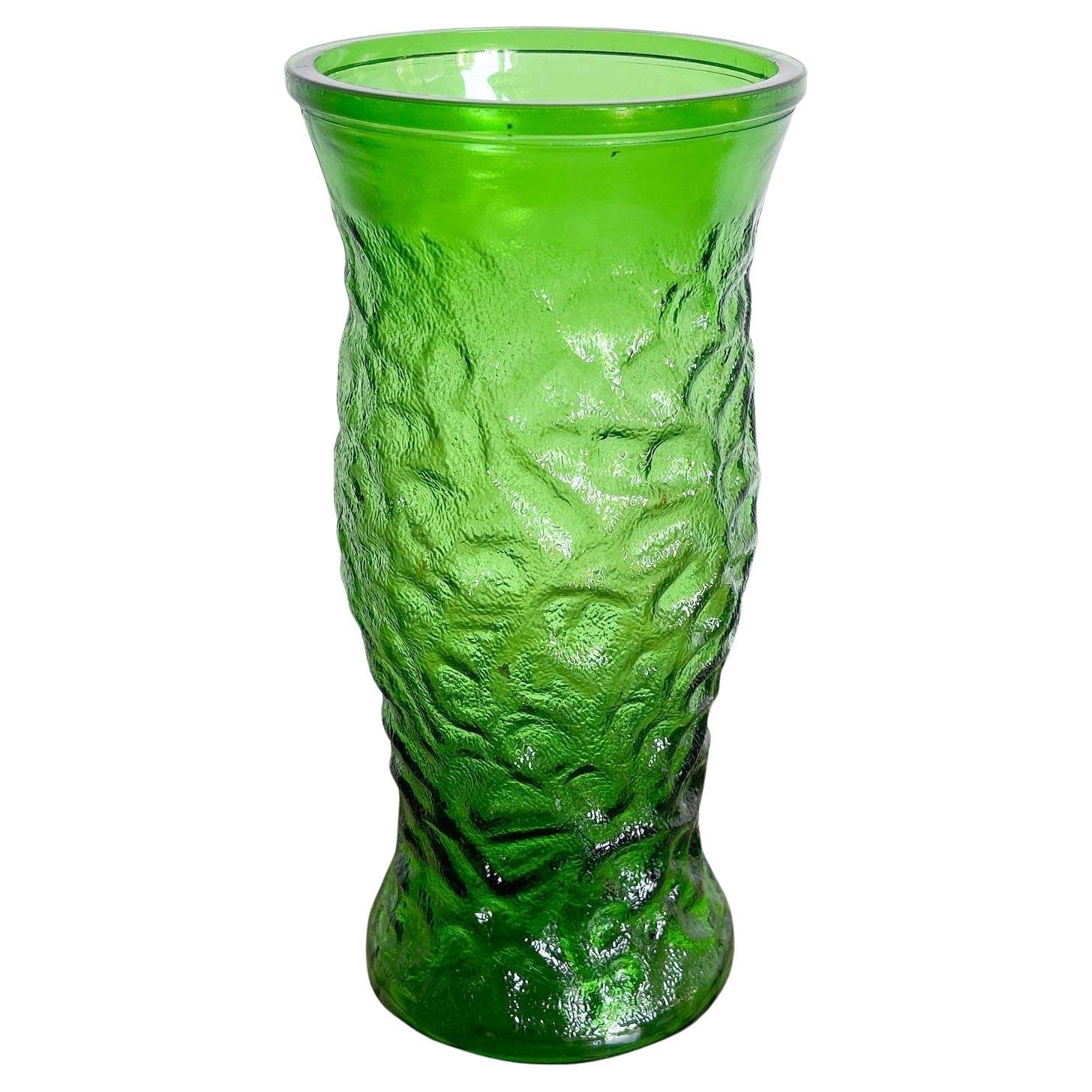 Mid Century Modern Green Glass Vase by Hoosier