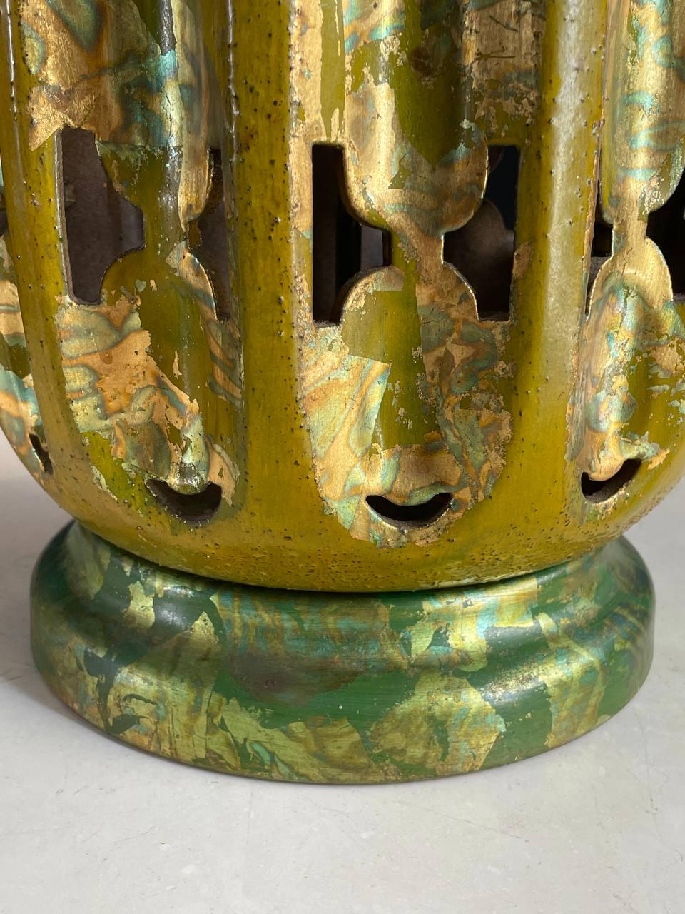 Lámparas de mesa de cerámica esmaltada verde modernas de mediados de siglo en venta 3