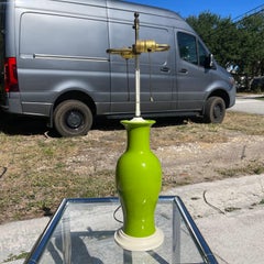 Mid-Century Modern Green Glazed Urn Form Table Lamp