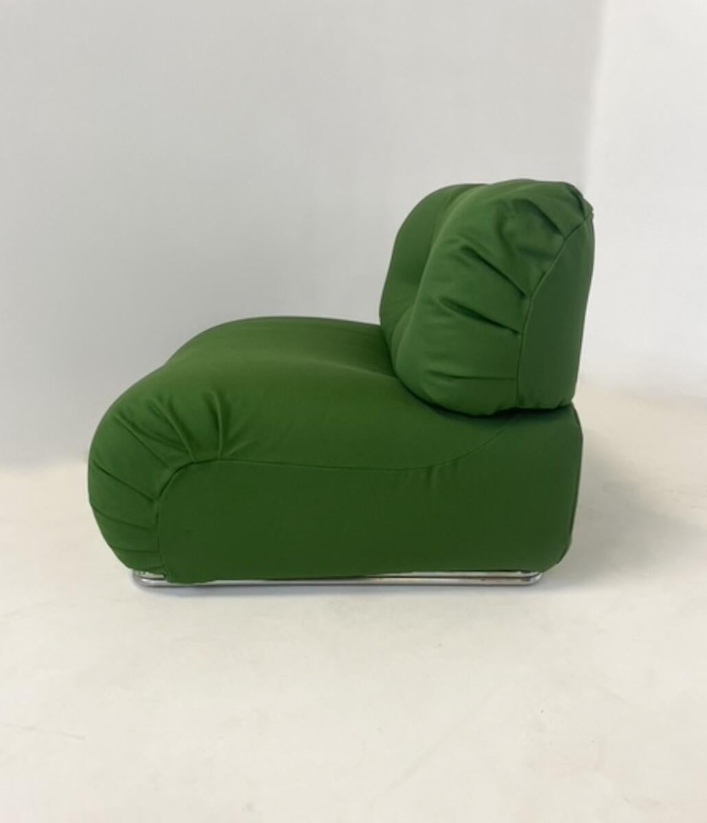 Fabric Mid-Century Modern Green Italian Modular Sofa, 1960s