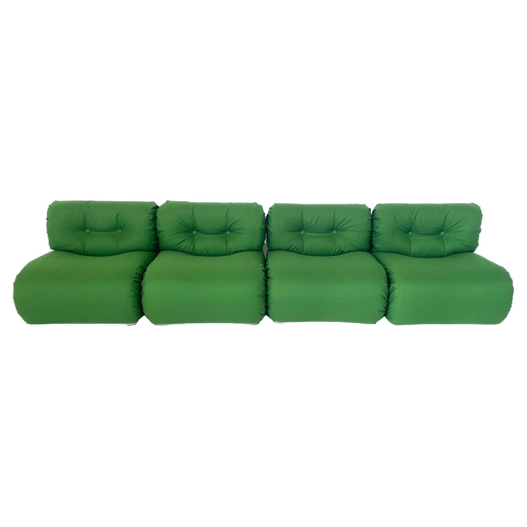 Mid-Century Modern Green Italian Modular Sofa, 1960s