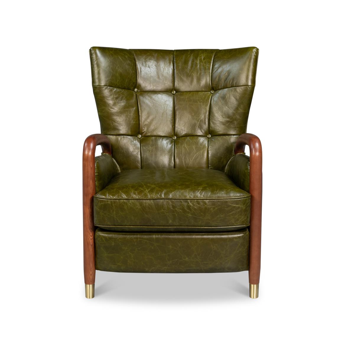 Mid-Century moderno Poltrona moderna di metà secolo in pelle Greene & Greene in vendita