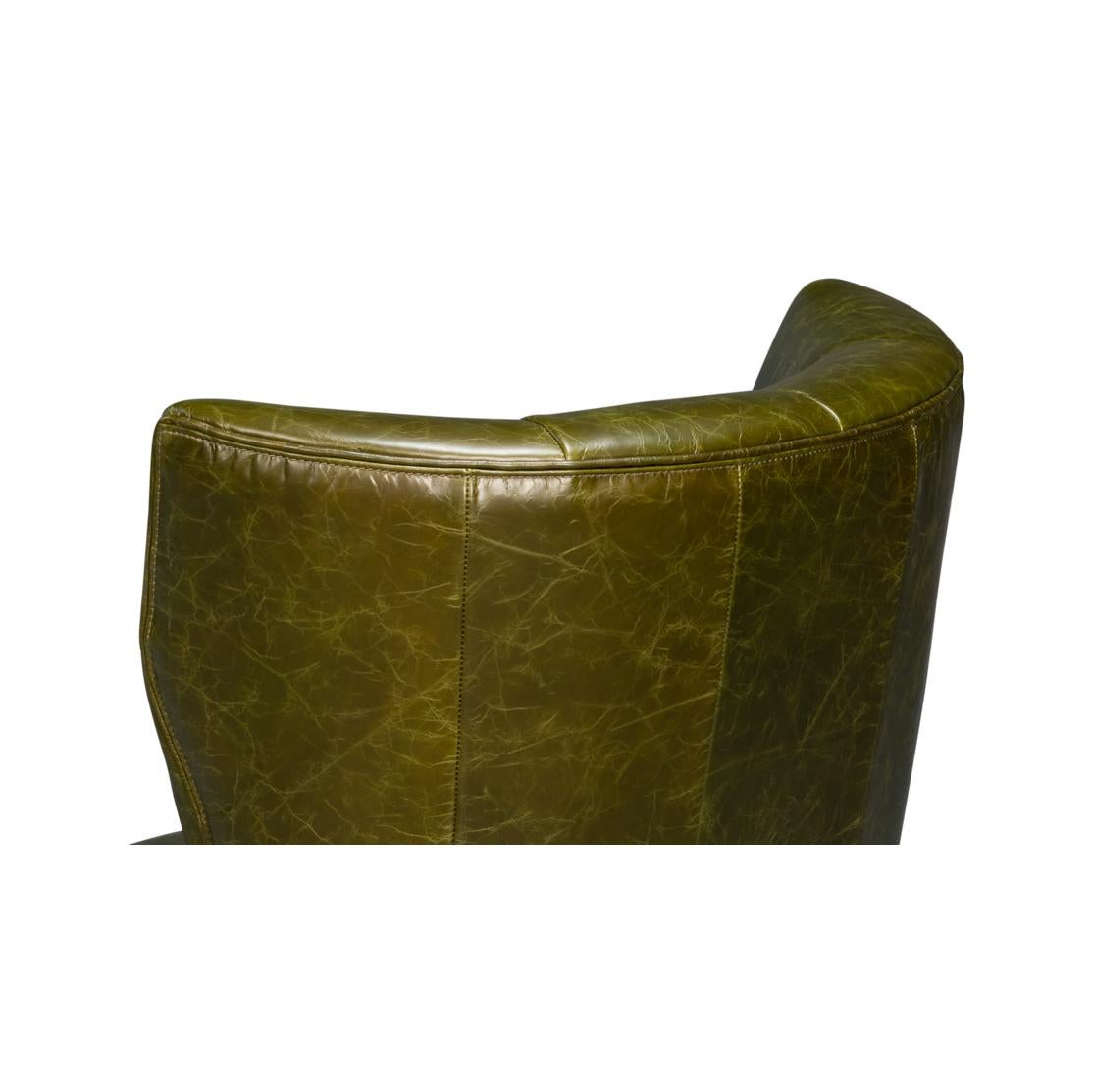 Poltrona moderna di metà secolo in pelle Greene & Greene in vendita 1