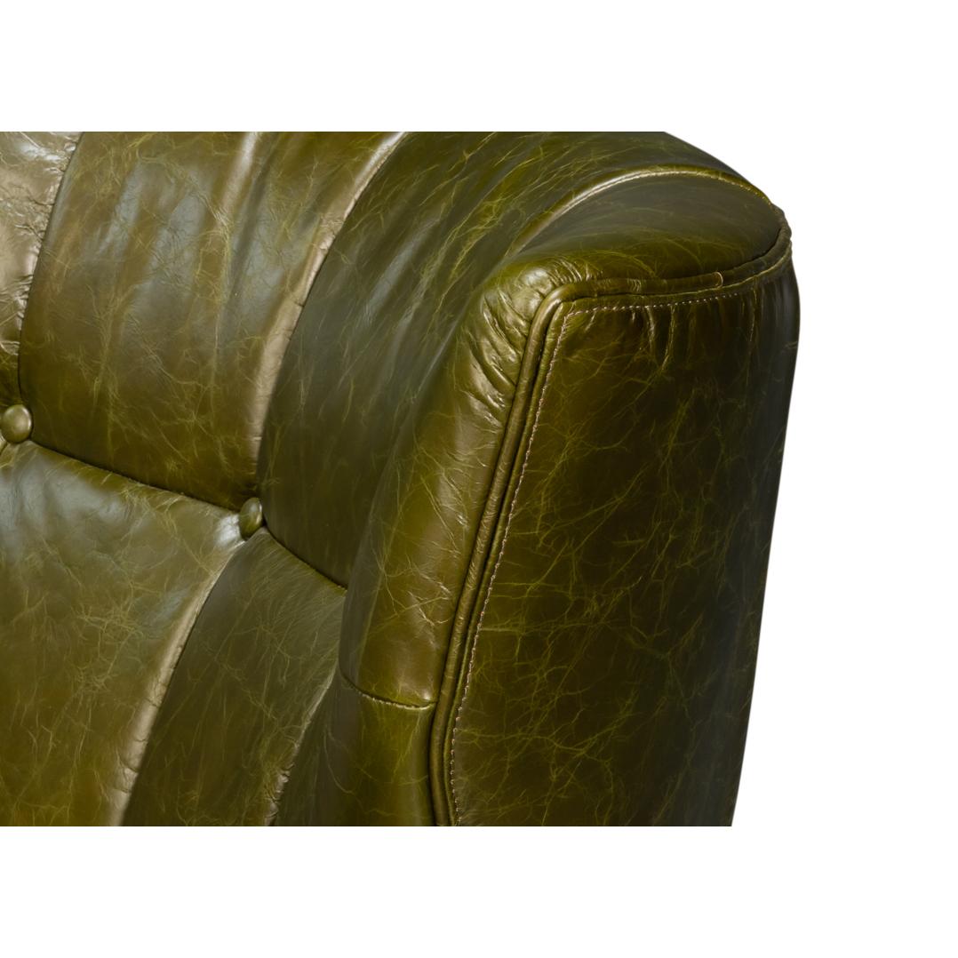 Poltrona moderna di metà secolo in pelle Greene & Greene in vendita 2