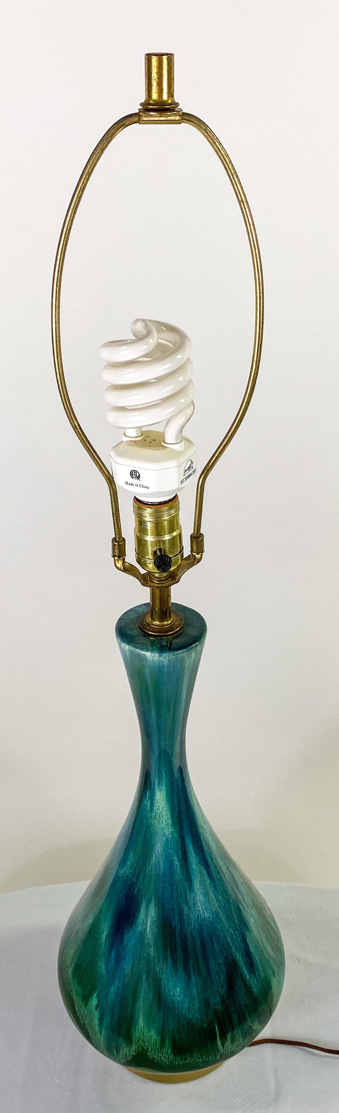 Mid-Century Modern Lampe de table en malachite verte moderne du milieu du siècle dernier en vente