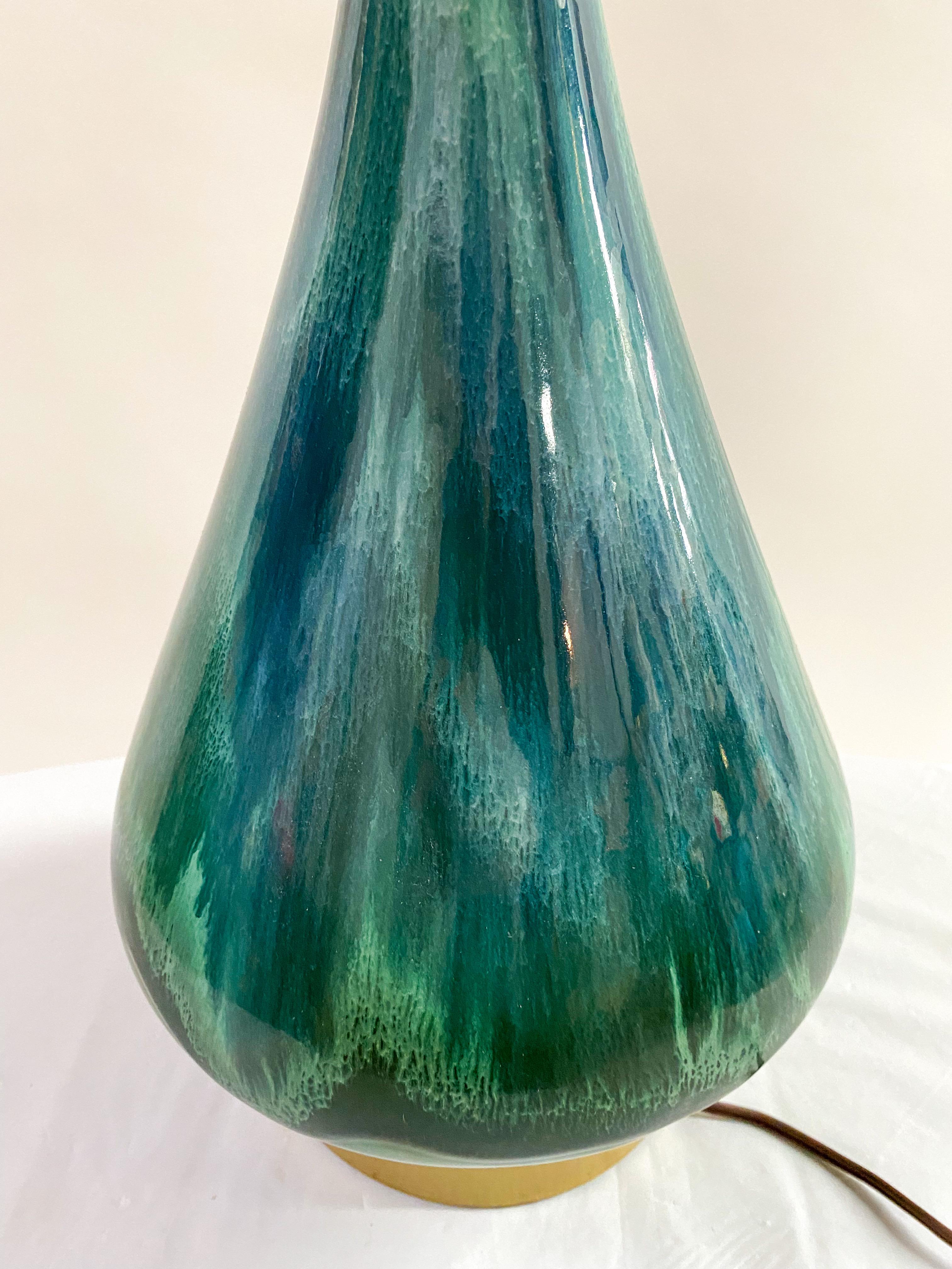Mid-Century Modern Green Malachite Table Lamp For Sale 2