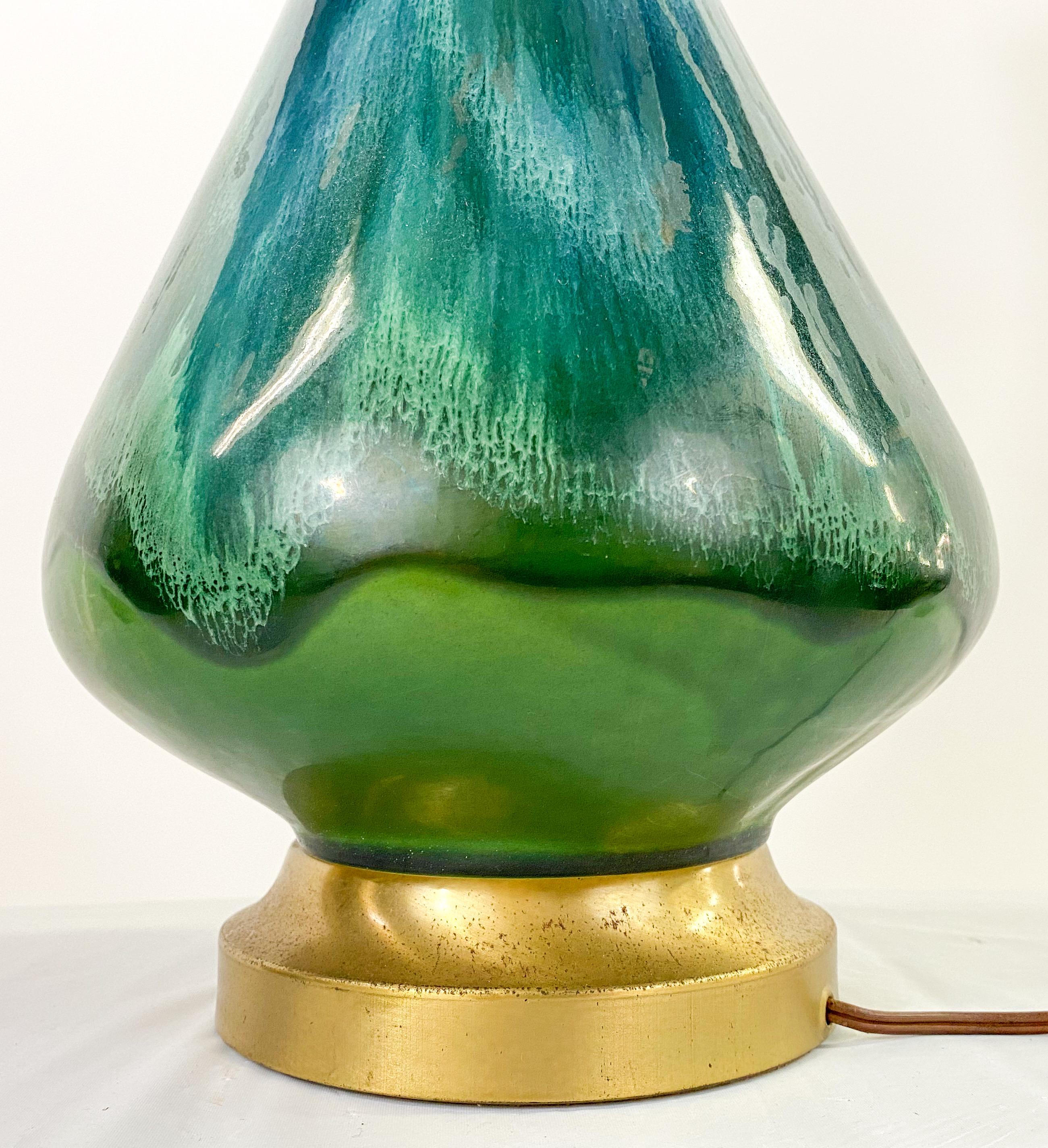 Mid-Century Modern Green Malachite Table Lamp For Sale 3