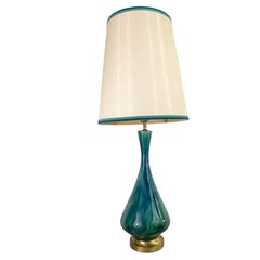 Mid-Century Modern Green Malachite Table Lamp