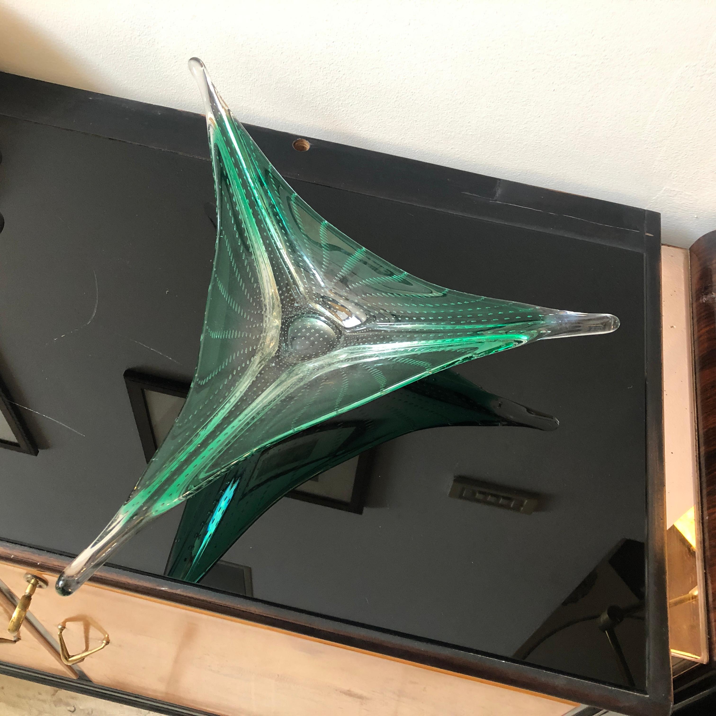 Mid-Century Modern Green Murano Glass Italian Centerpiece, circa 1970 8